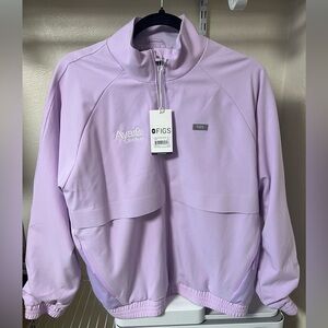 Aya scrub jacket, size M, purple, Aya logo embroidered, NWT